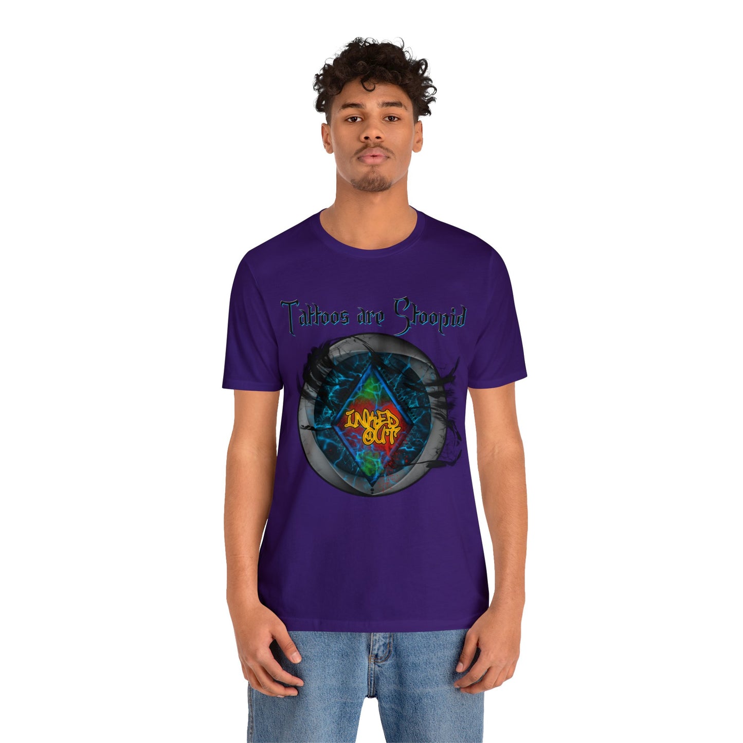 Tattoos are Stoopid Blue Letters Unisex Jersey Short Sleeve Tee