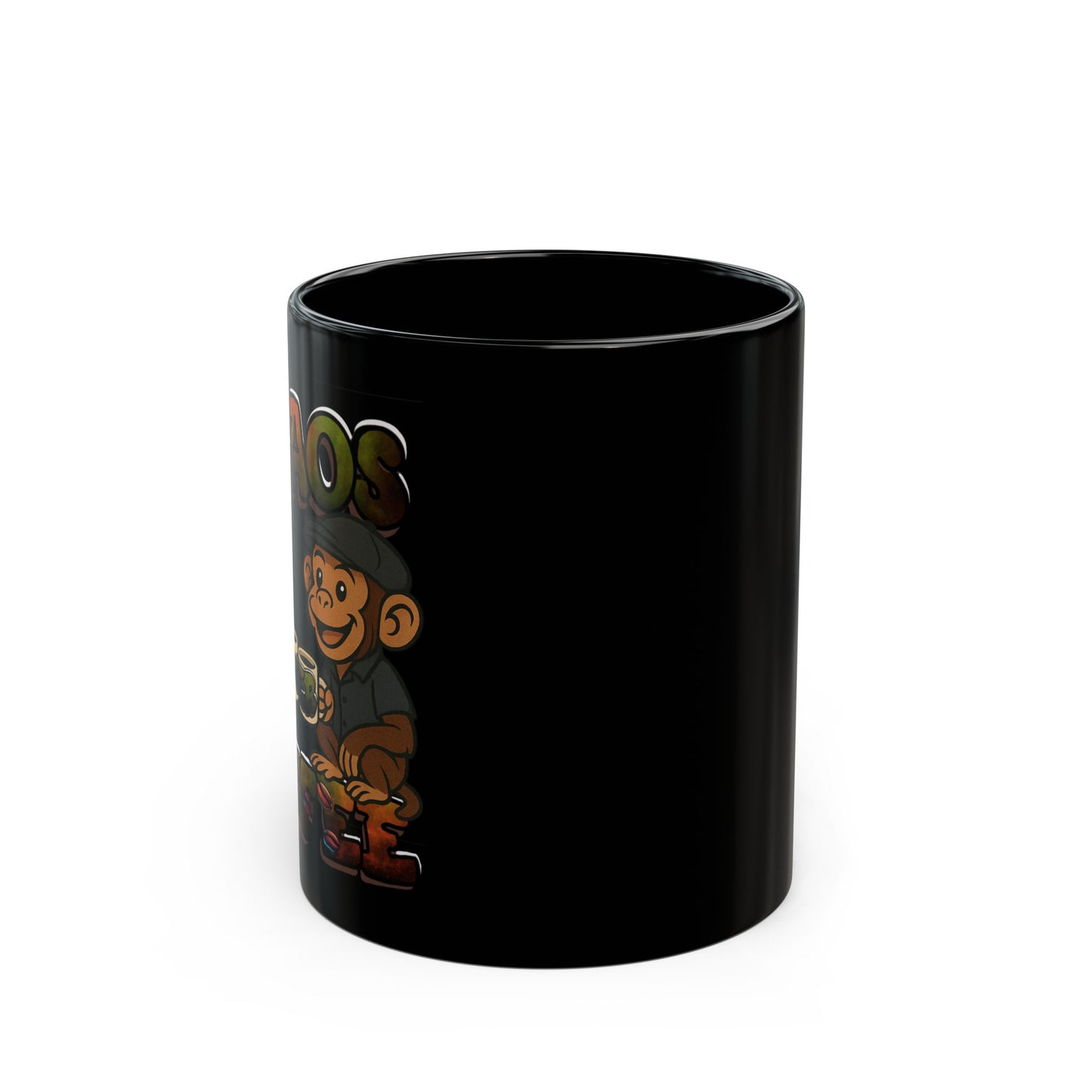 Chaos Over Coffee Emote Black Mug - Perfect Gift for Coffee Lovers