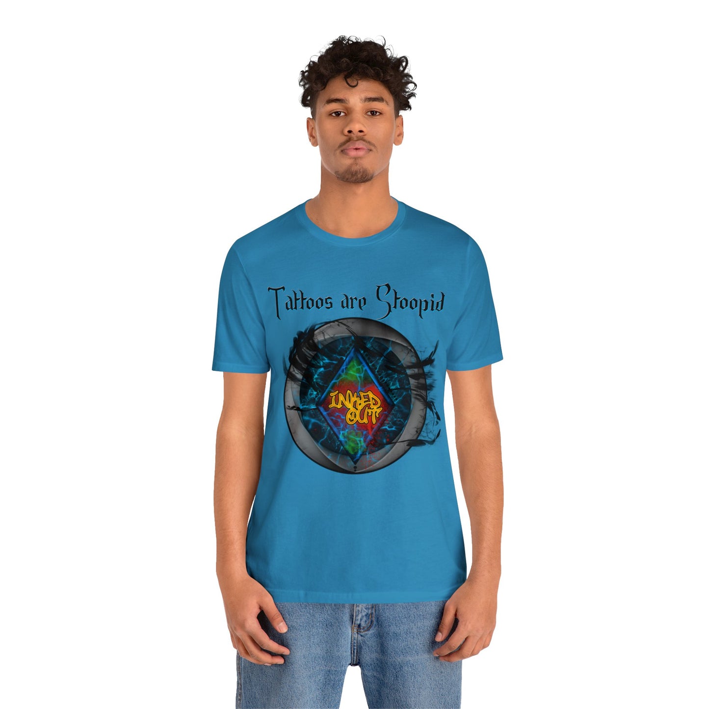 Tattoos are Stoopid Blue Letters Unisex Jersey Short Sleeve Tee