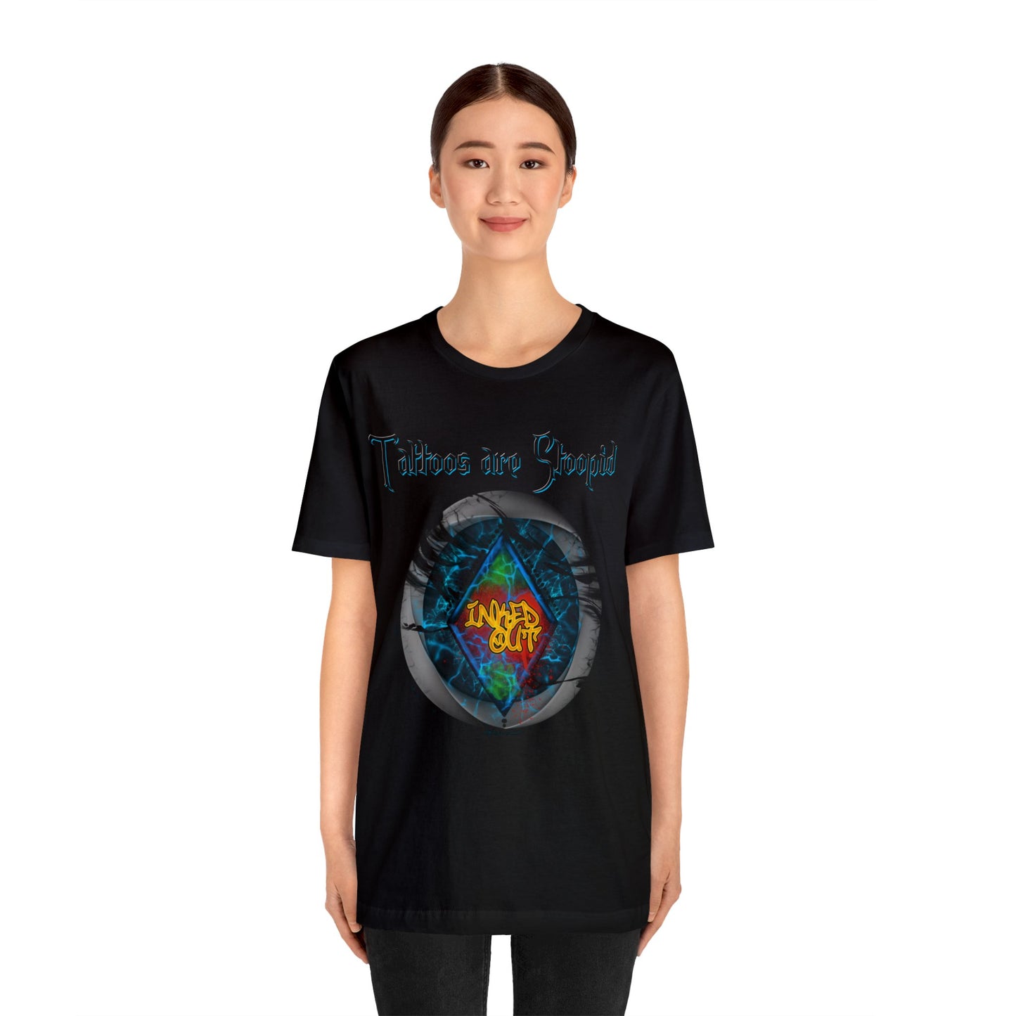 Tattoos are Stoopid Blue Letters Unisex Jersey Short Sleeve Tee