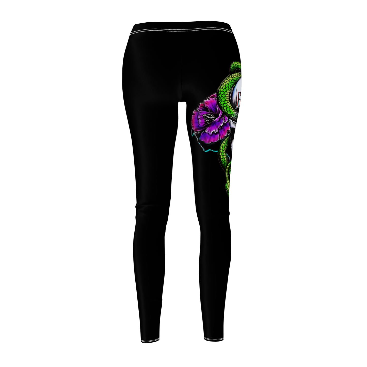 Got Ink Skull & Flowers Women's Cut & Sew Casual Leggings (AOP)