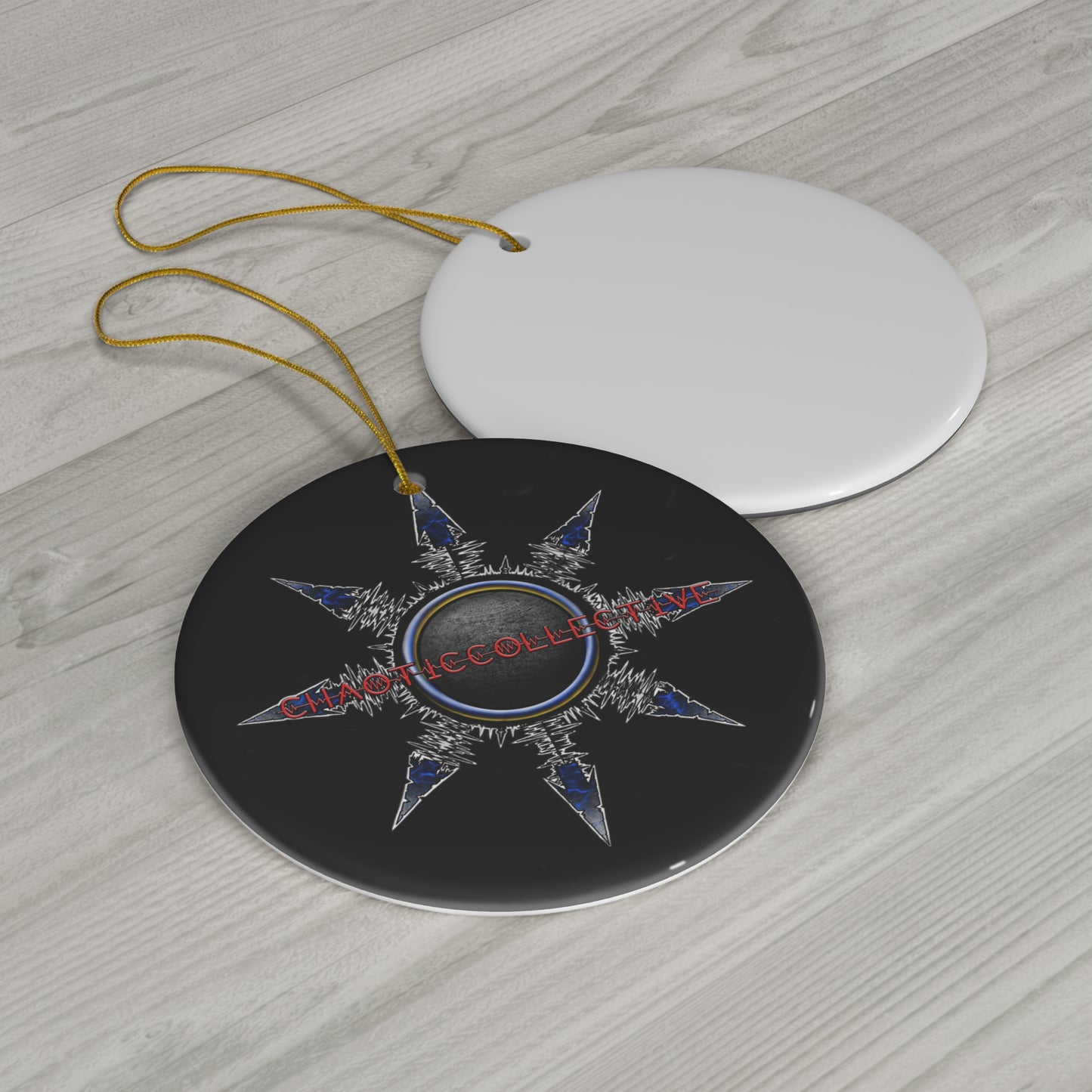 Chaotic Collective Ceramic Ornament, 4 Shapes