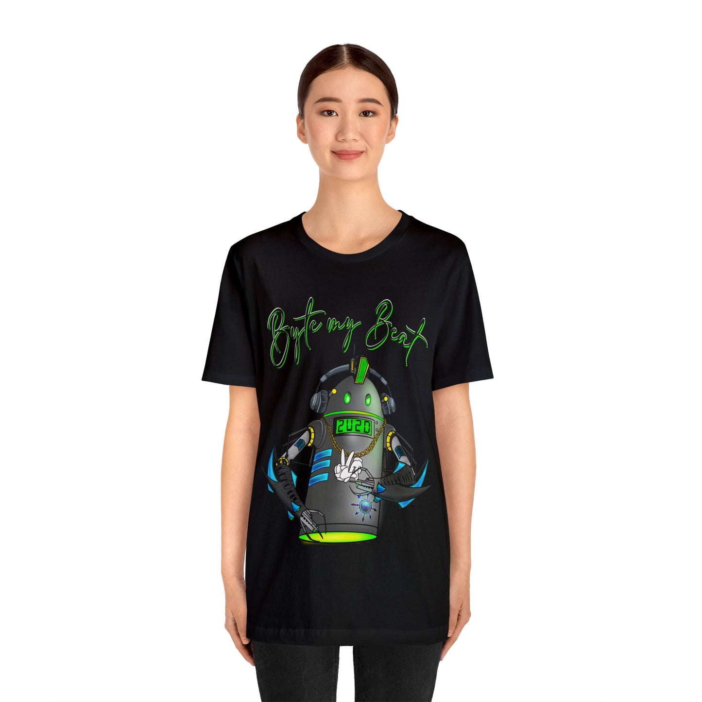 Byte my Beat, Chaotic Collective. Letters Unisex Jersey Short Sleeve Tee