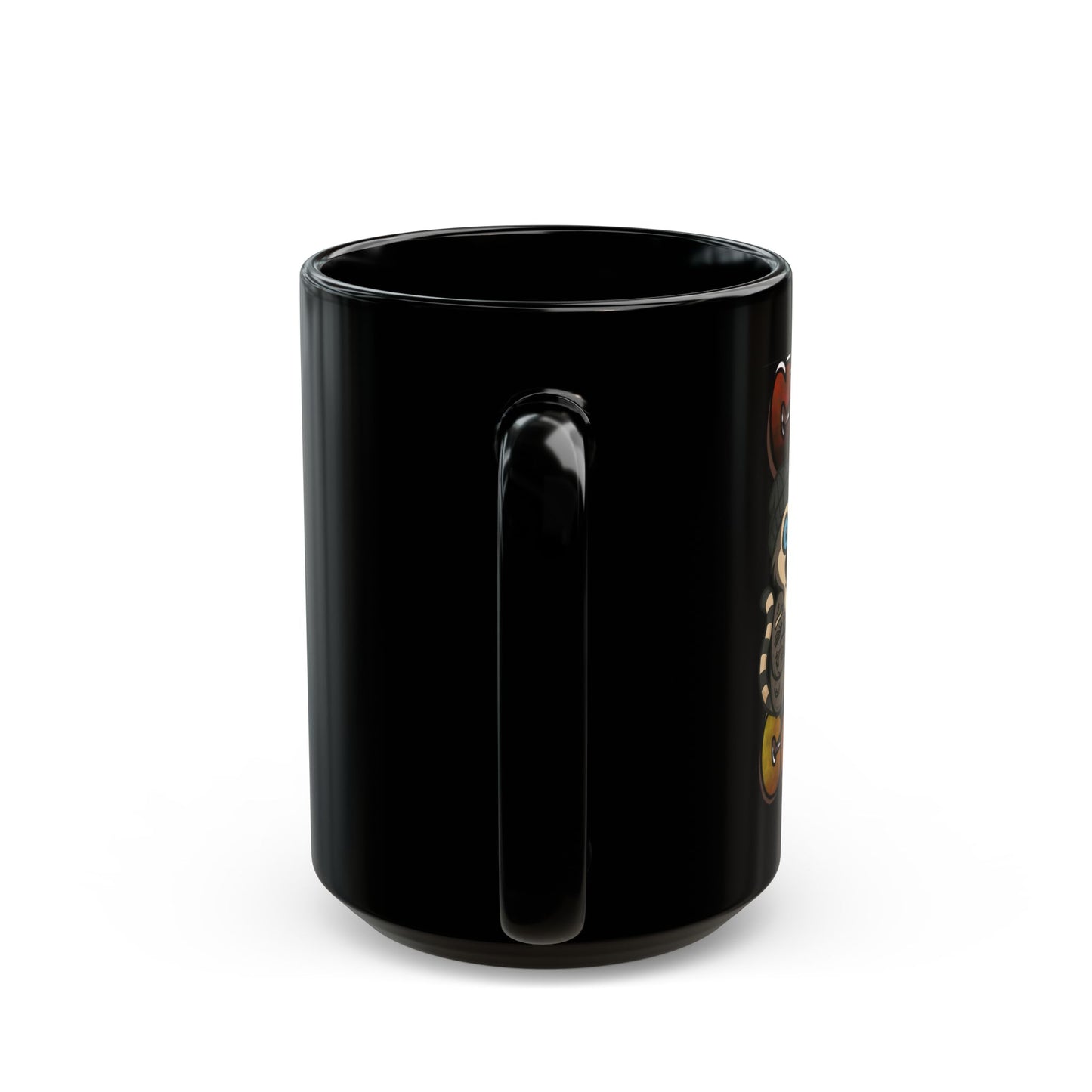 Chaos Over Coffee Emote Black Mug - Perfect Gift for Coffee Lovers