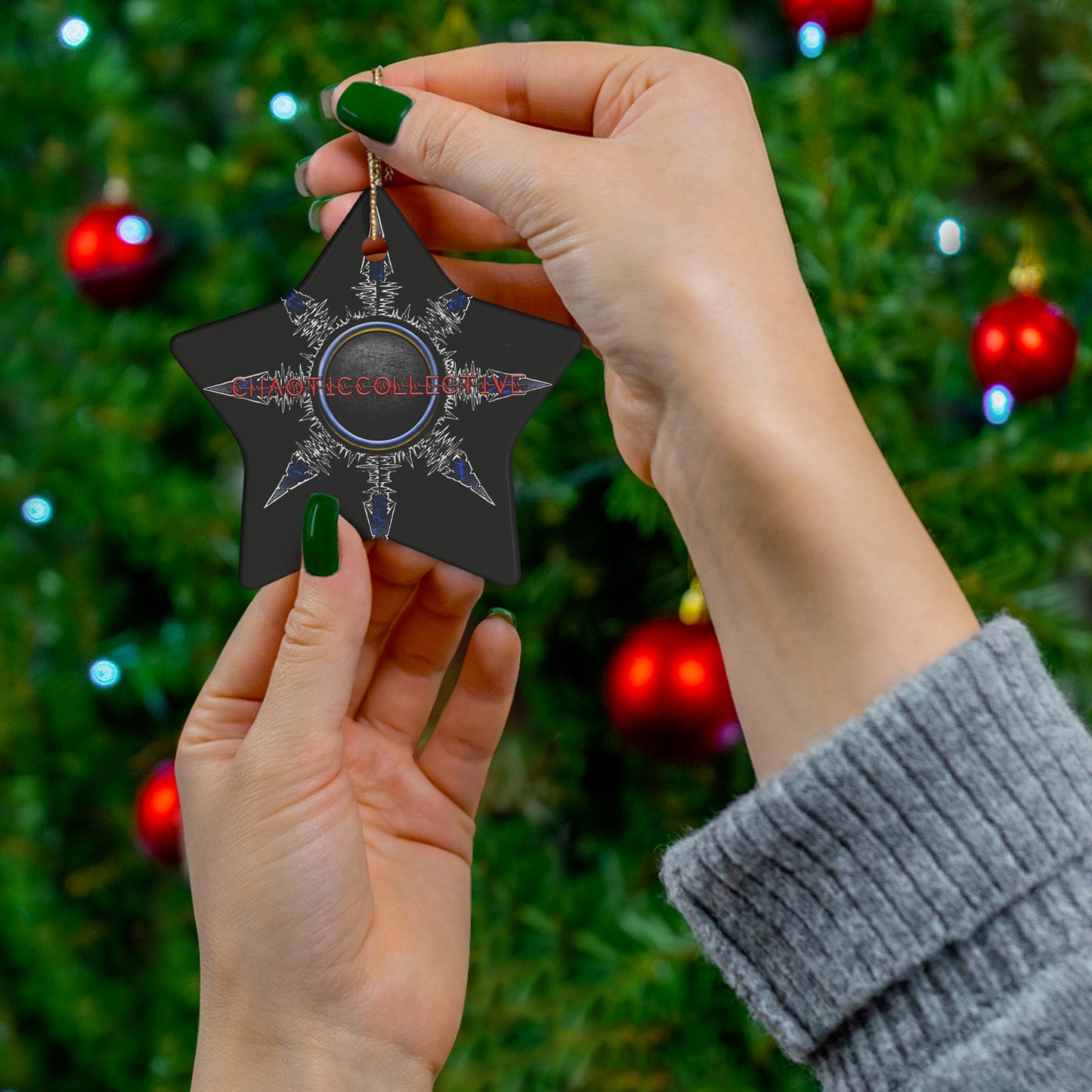 Chaotic Collective Ceramic Ornament, 4 Shapes