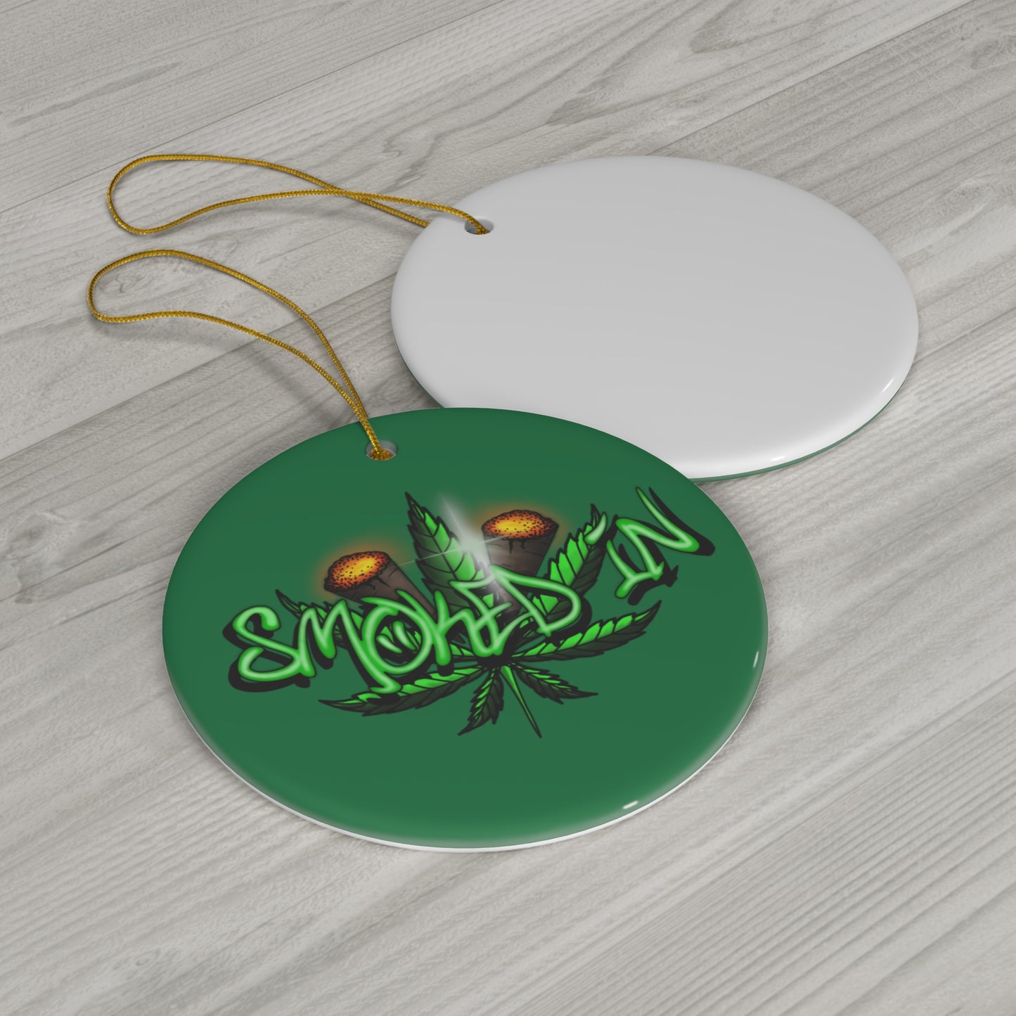 Smoked In Ceramic Ornament, 2 Shapes