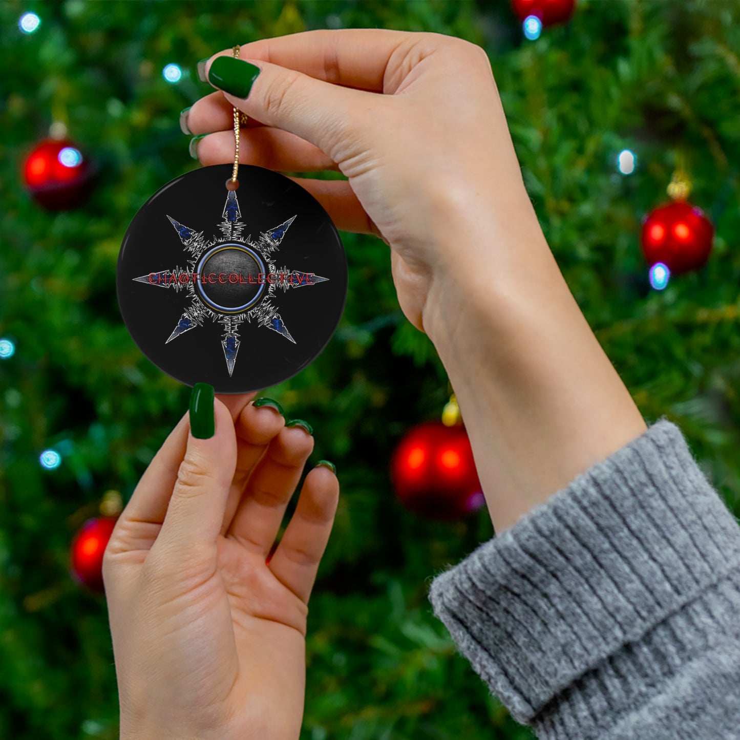 Chaotic Collective Ceramic Ornament, 4 Shapes