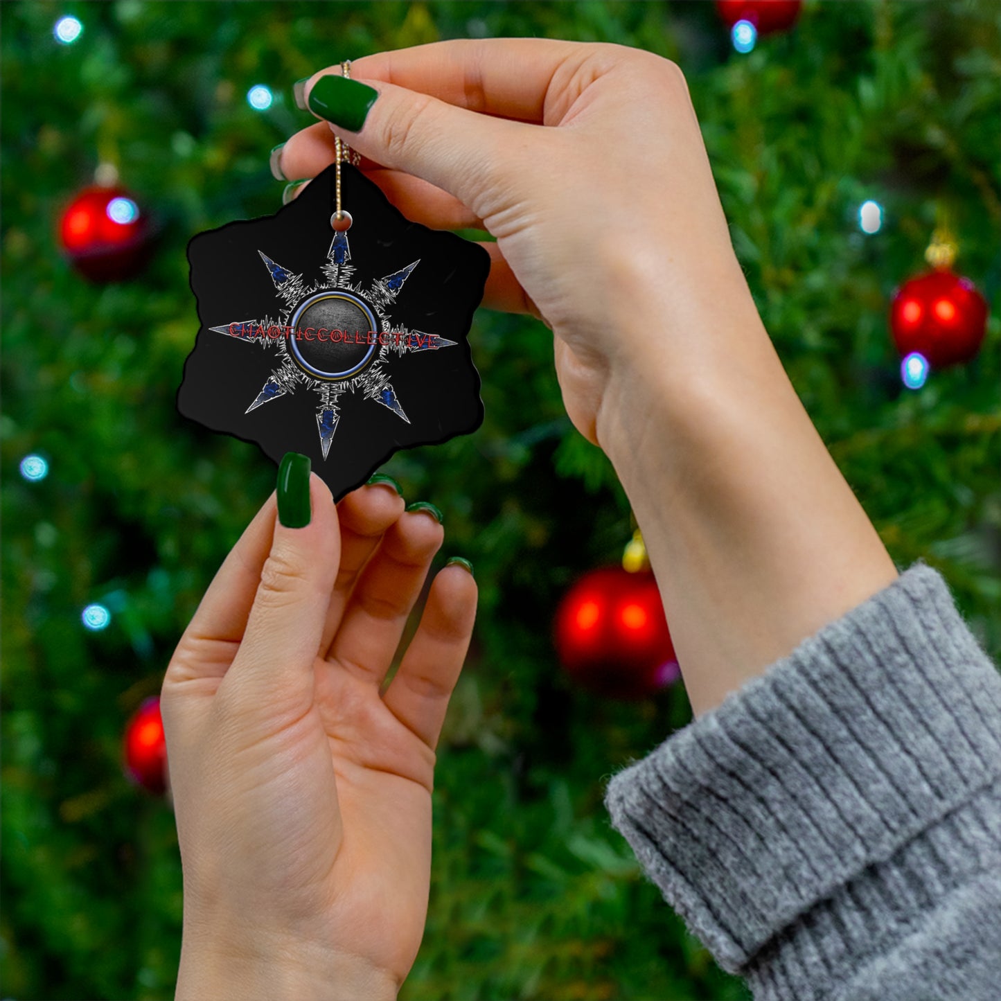 Chaotic Collective Ceramic Ornament, 4 Shapes