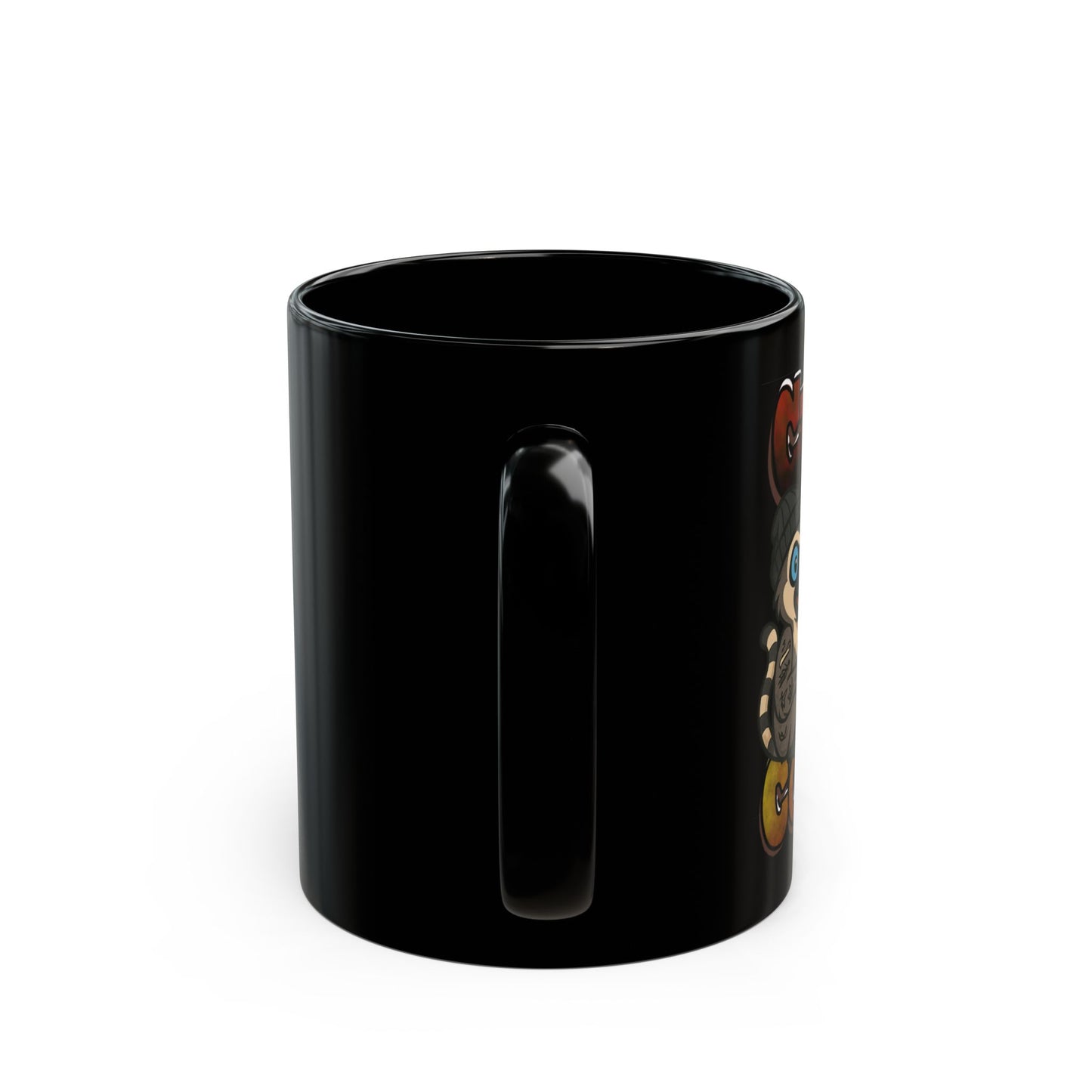 Chaos Over Coffee Emote Black Mug - Perfect Gift for Coffee Lovers