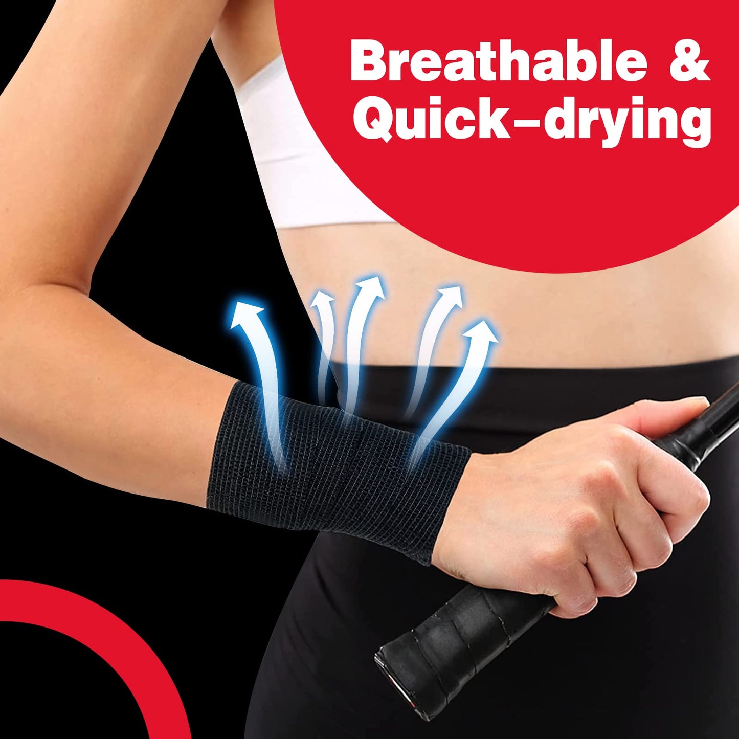 AZEN 16 Pack Self Adhesive Bandage Wrap Black, 2" X 5 Yards Black Athletic Tape, Vet Wrap, Tattoo Grip Tape Wrap,Ankle Tape, Cohesive Bandage Wrap