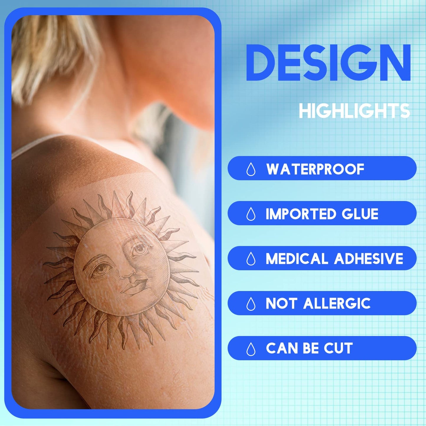 Nuanchu 9 Rolls Waterproof Bandages Transparent Film Dressing Roll Stretch Clear Adhesive Bandages Shower Dressing Tape for Shower Swimming Tattoo, 3 Sizes(4 Inch, 6 Inch, 8 Inch Wide)