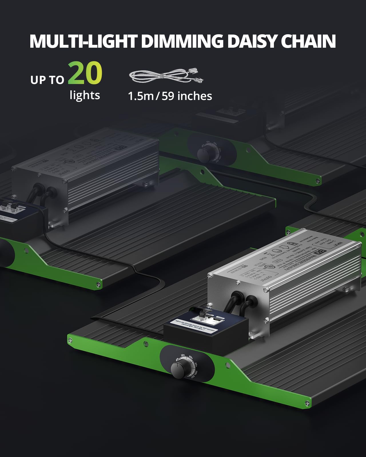 VIPARSPECTRA P1000 LED Grow Light for Seed Starting Vegetables Bloom, Dimmable Plant Lights Dimming Daisy Chain Grow Lights for Indoor Plants Full Spectrum for 3x3/2x2 Grow Tent