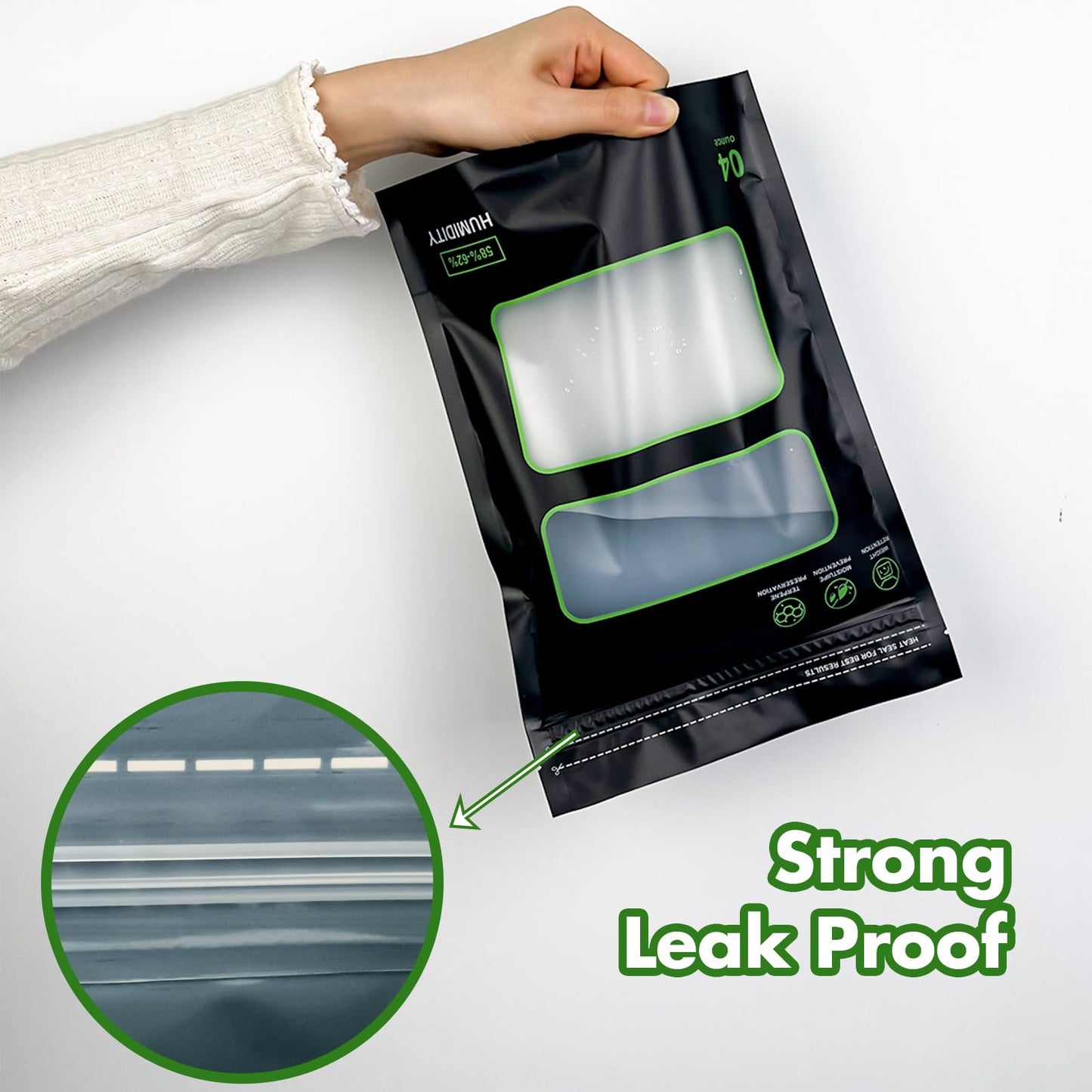 10 Pcs 1/4 LB Storage Terp Bags 58%-62% RH 2-Way Humidity Control Bags for Curing & Storage Resealable Humidity Bags (4 oz, 1/4 lb)