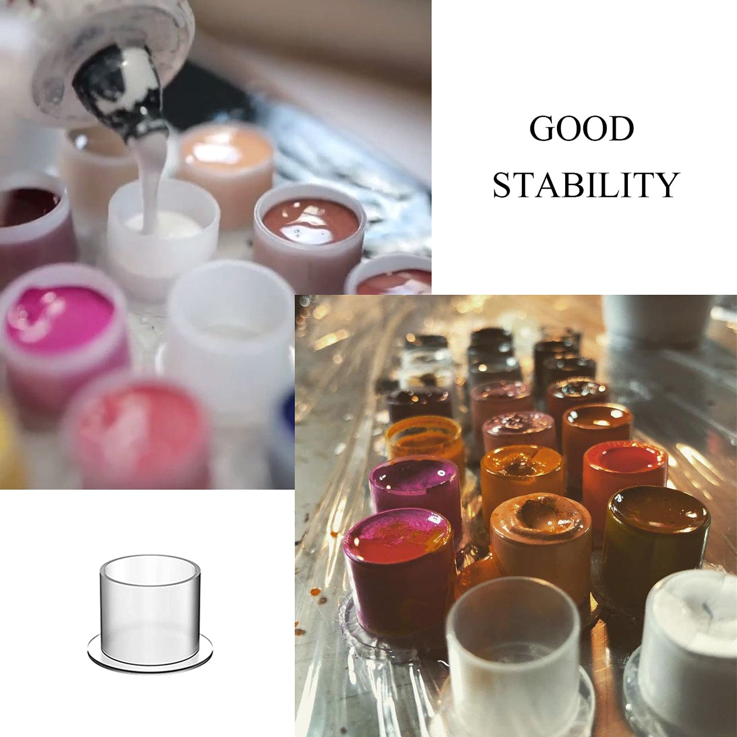 Tattoo Ink Caps - Narkysus 1000Pcs Small Ink Caps Disposable Tattoo Ink Cups with Base #11mm Clear Plastic Pigment Tattoo Caps Container Ink Cups for Tattoo Ink Tattoo Supplies