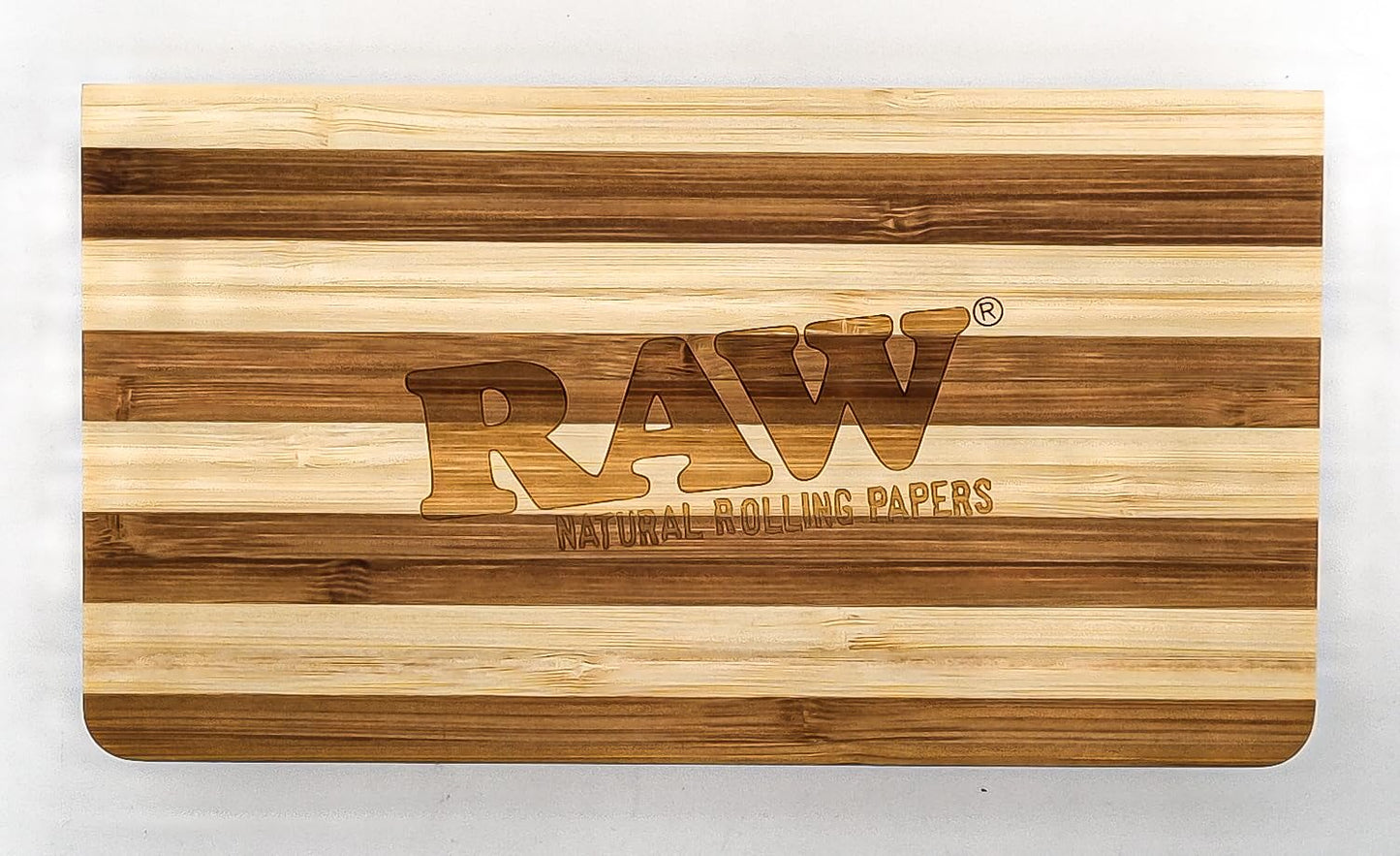 RAW Backflip Bamboo Magnet Rolling Tray (Limited Edition Striped) with Clear ES Scoop Card