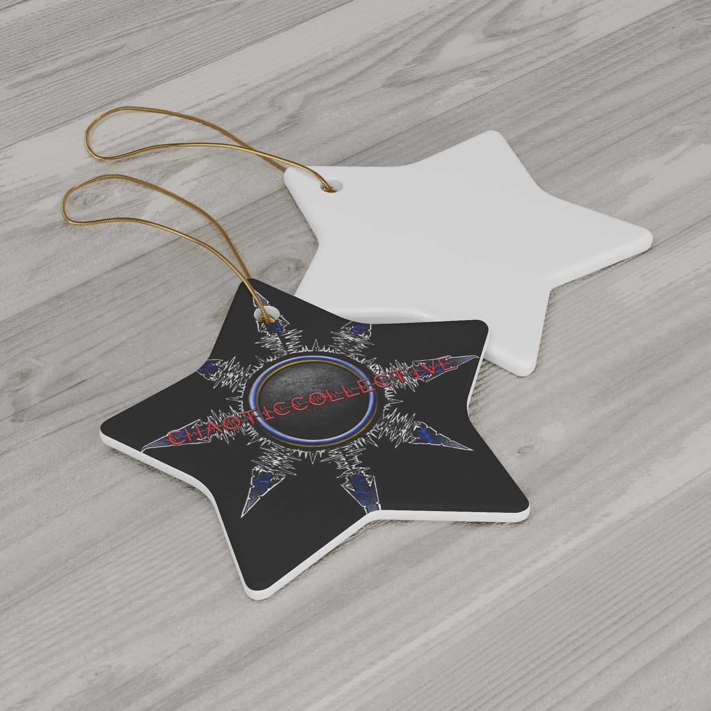 Chaotic Collective Ceramic Ornament, 4 Shapes