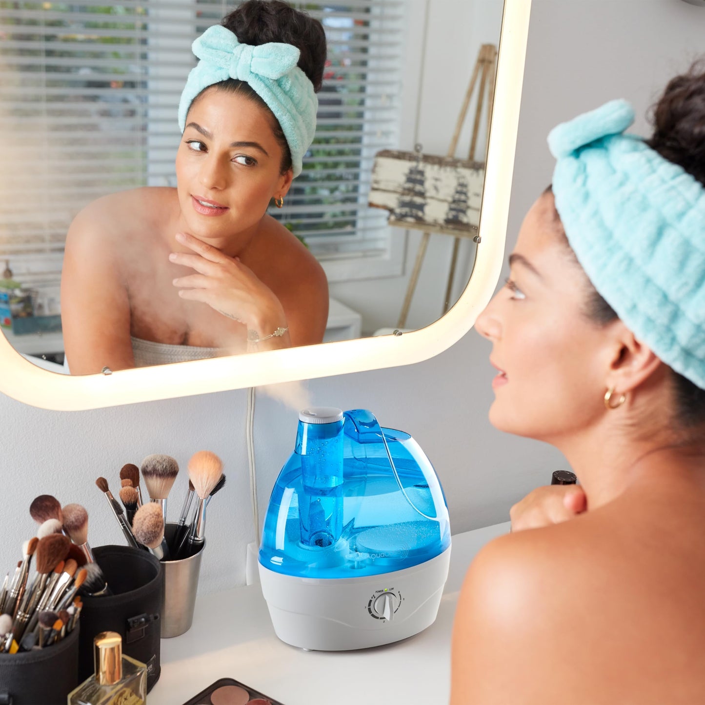 AquaOasisยฎ Cool Mist Humidifier (2.2L Water Tank) Quiet Ultrasonic Humidifiers for Bedroom & Large room - Adjustable -360 Rotation Nozzle, Auto-Shut Off, Humidifiers for Babies Nursery & Whole House