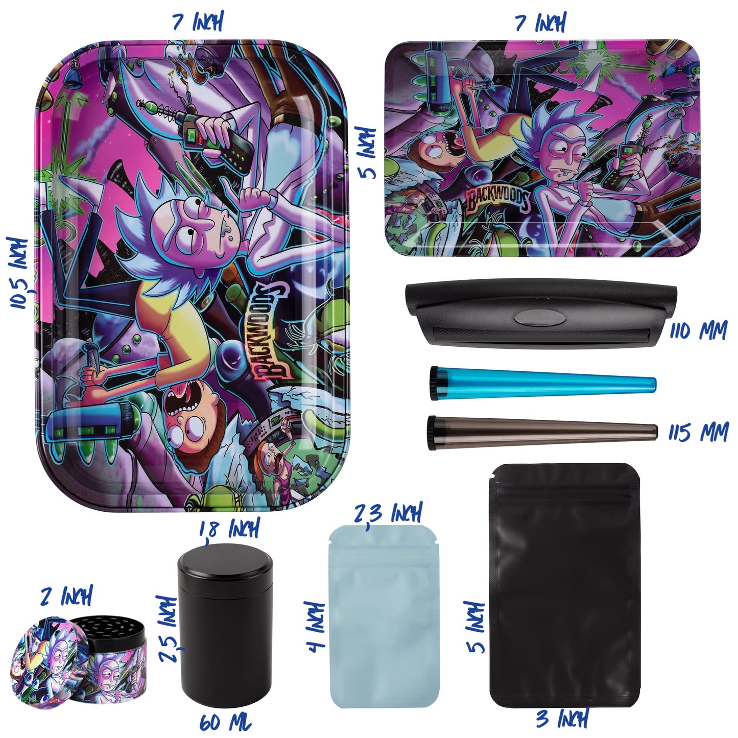Rolling Tray Set, Smoking Accessories, RM Tray Bundle by Gray Oval