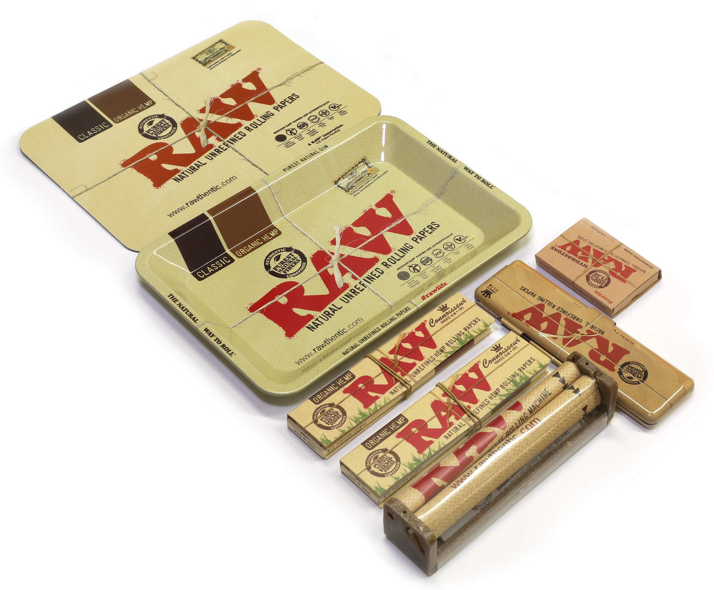 RAW, ELEMENTS Rolling TRAY KIT or SET King Size + TRAY + HYDROSTONE + ROLLER + PAPER TIPS