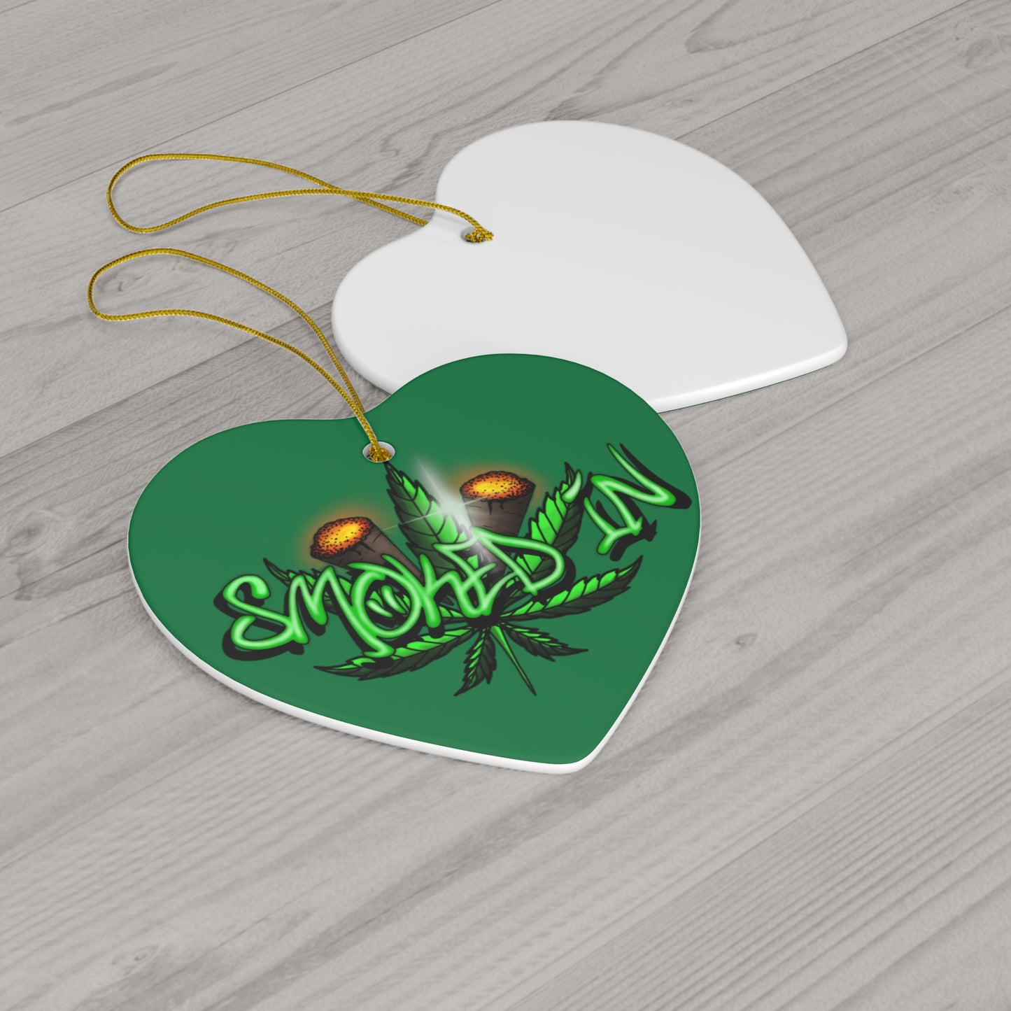 Smoked In Ceramic Ornament, 2 Shapes