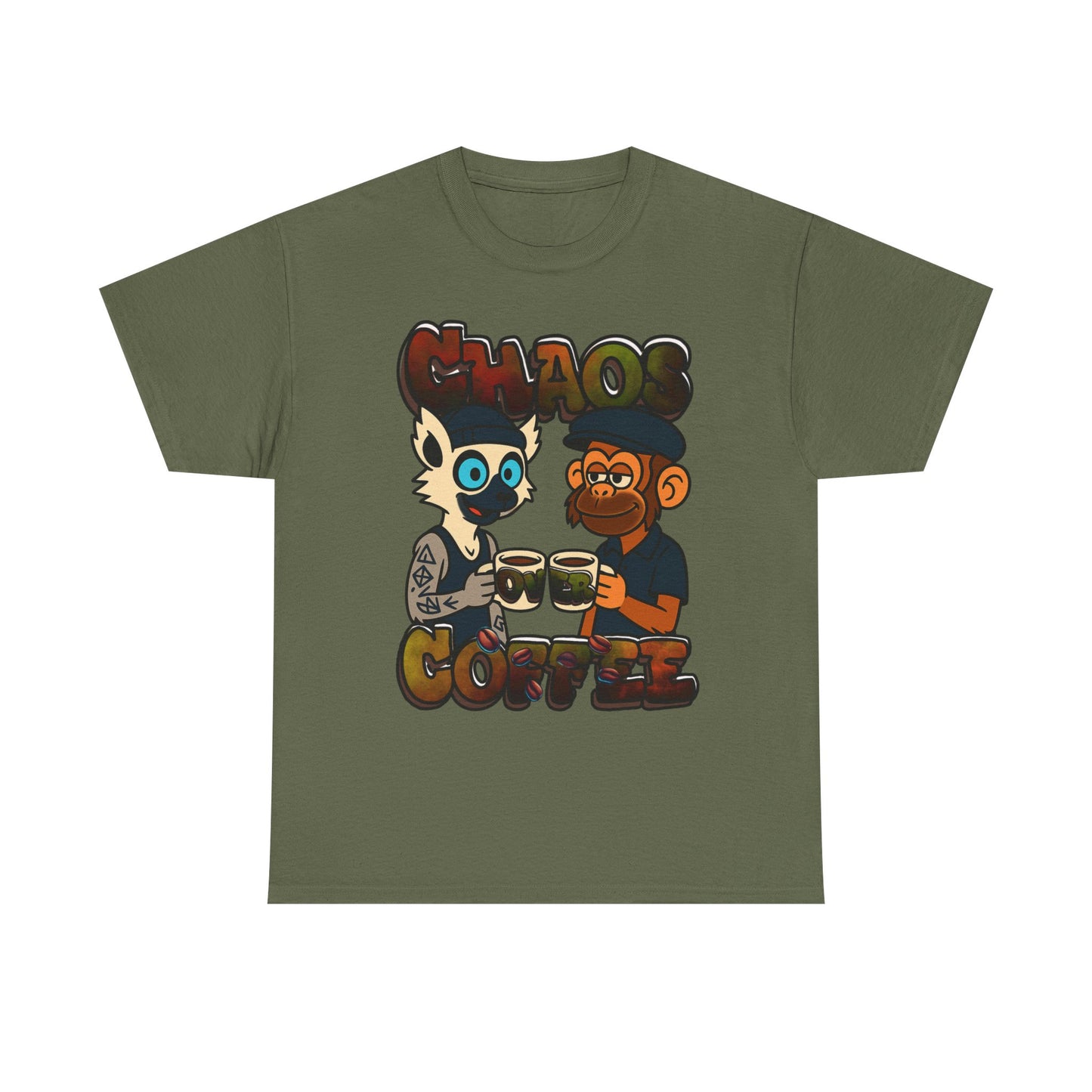 Chaos Over Coffee unisex Heavy Cotton Tee