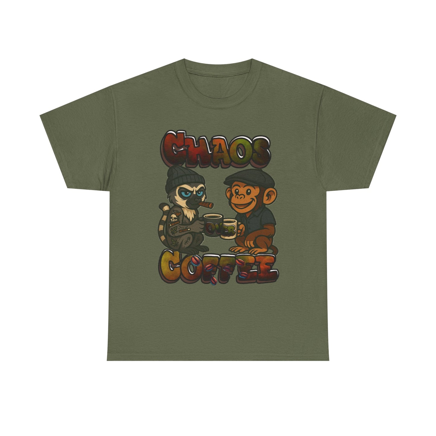 Chaos Over Coffee Smoked In Emotes Heavy Cotton Tee