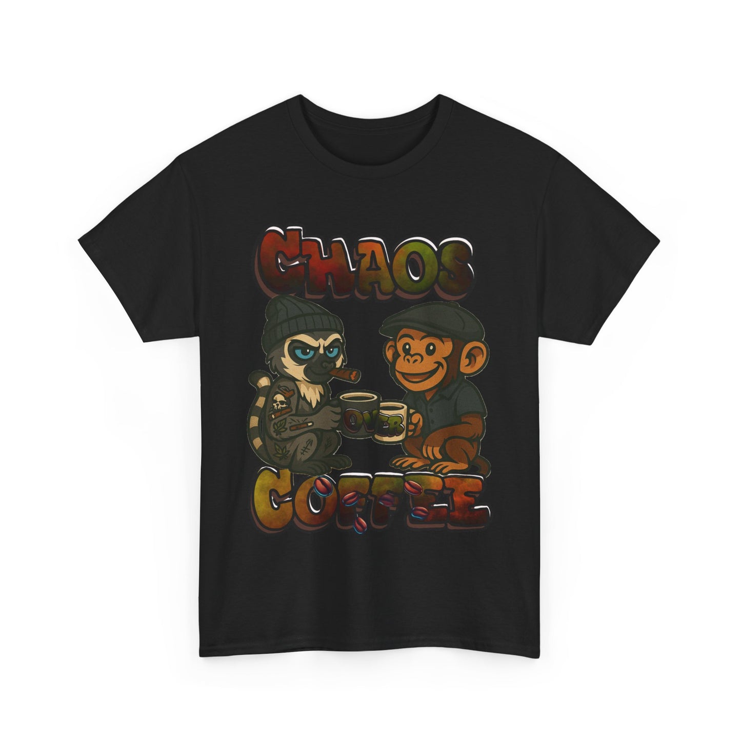 Chaos Over Coffee Smoked In Emotes Heavy Cotton Tee