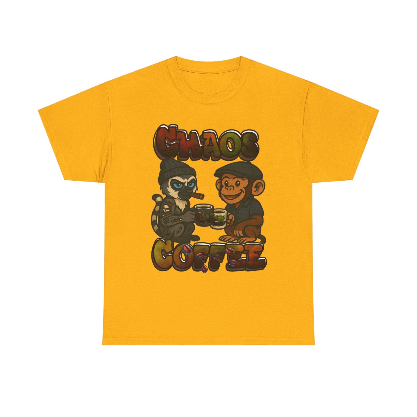 Chaos Over Coffee Smoked In Emotes Heavy Cotton Tee