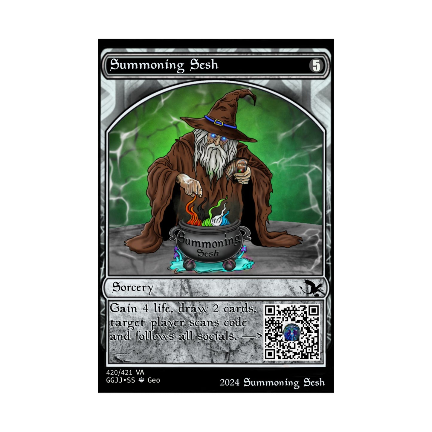 Summoning Sesh Wizard Matte Vertical Poster - Mages of Chattering: Summoning Sesh