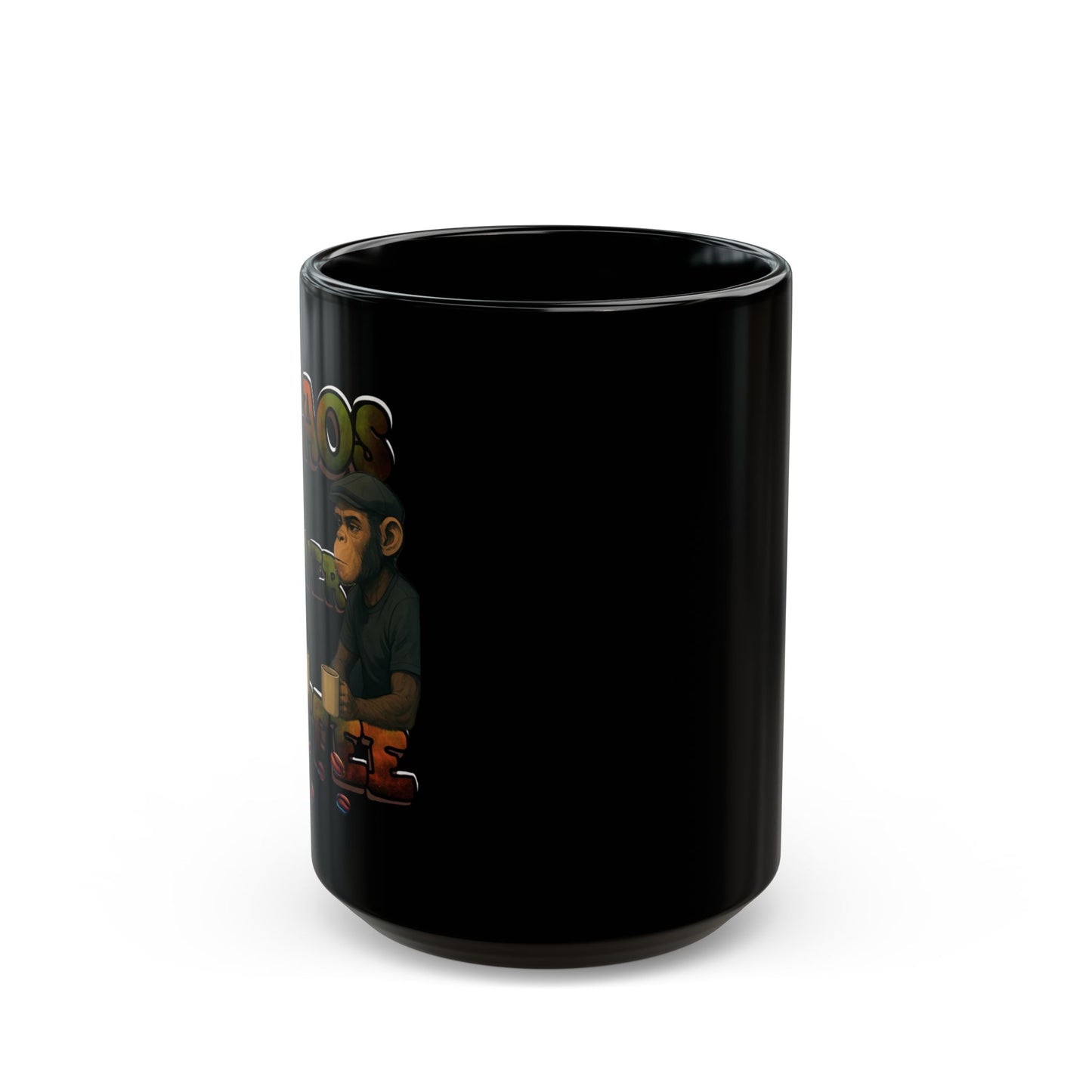 Chaos Over Coffee Black Mug - Perfect Gift for Coffee Lovers
