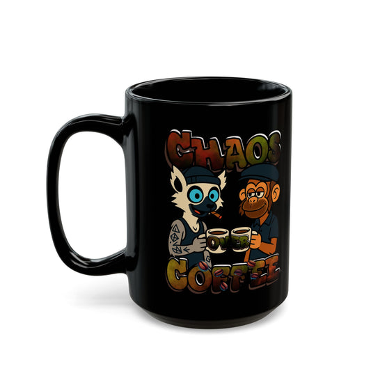 90's Chaos Over Coffee Smoked In edition Black Mug - Perfect Gift for Coffee Lovers