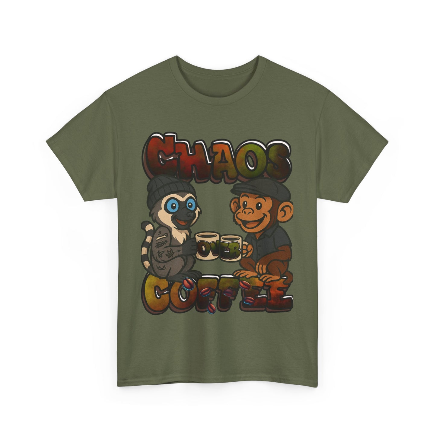 Chaos Over Coffee emotes Heavy Cotton Tee