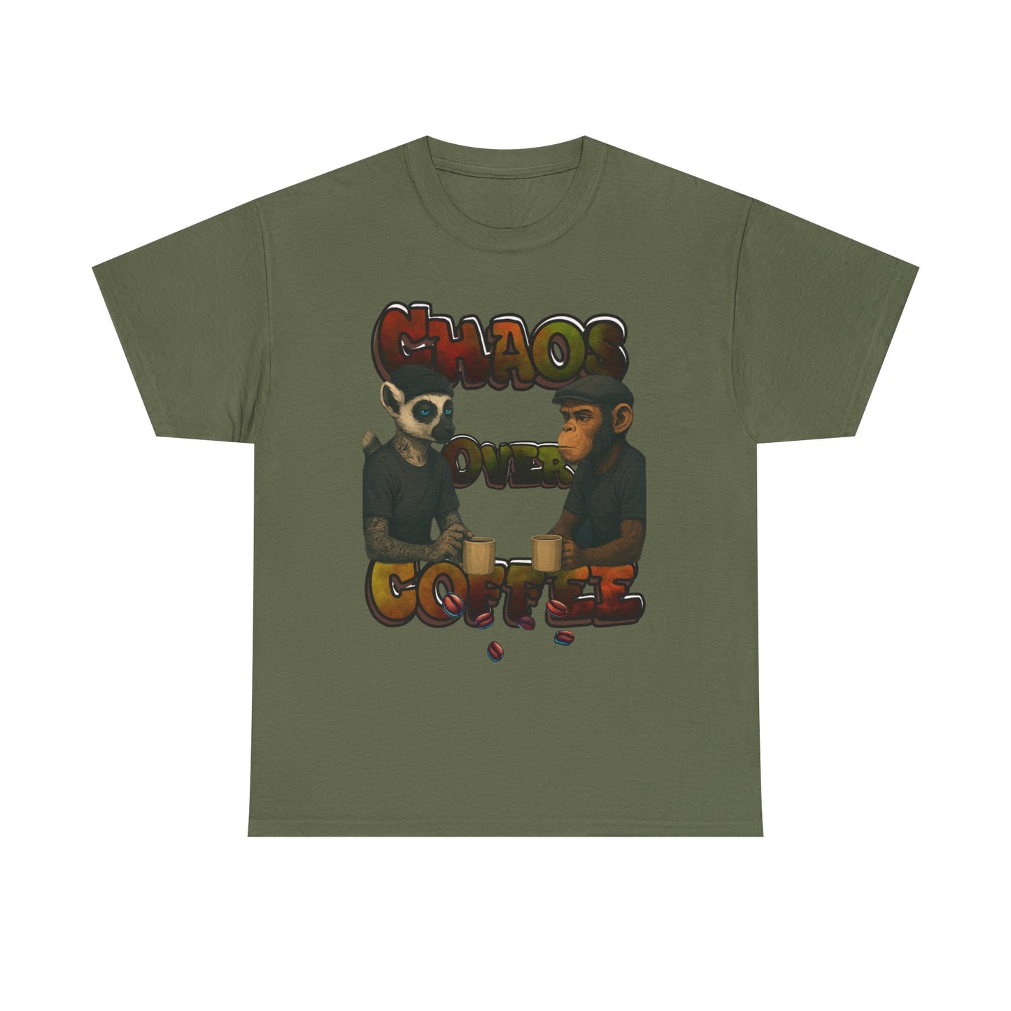 Chaos Over Coffee Heavy Cotton Tee