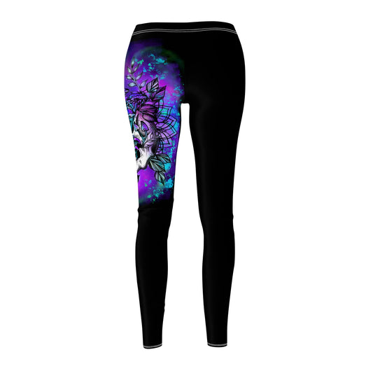 Inked Out Skull & Shrooms Women's Cut & Sew Casual Leggings (AOP)