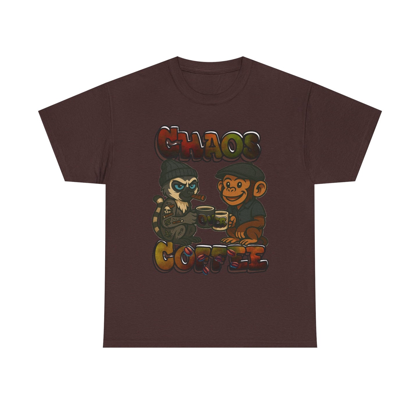 Chaos Over Coffee Smoked In Emotes Heavy Cotton Tee