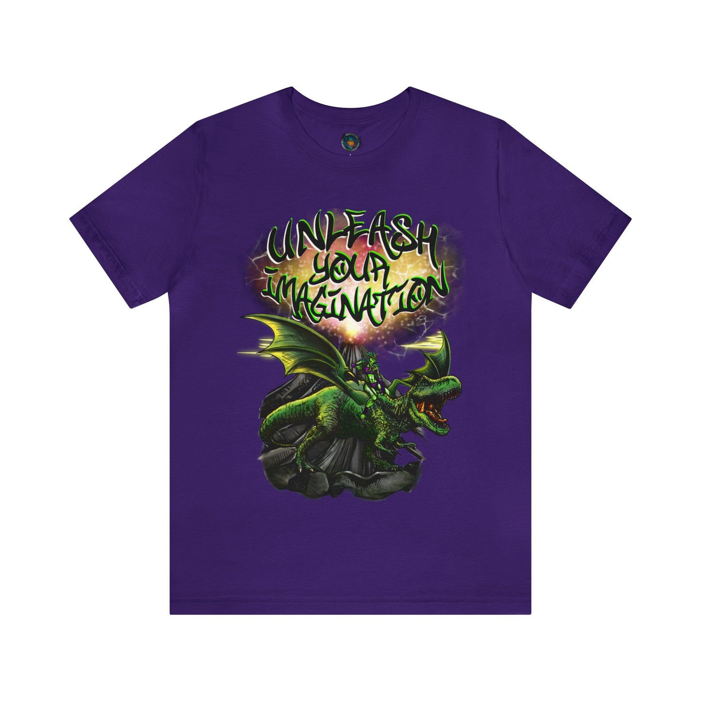 Unleash your Imagination, Green letters. Unisex Jersey Short Sleeve Tee