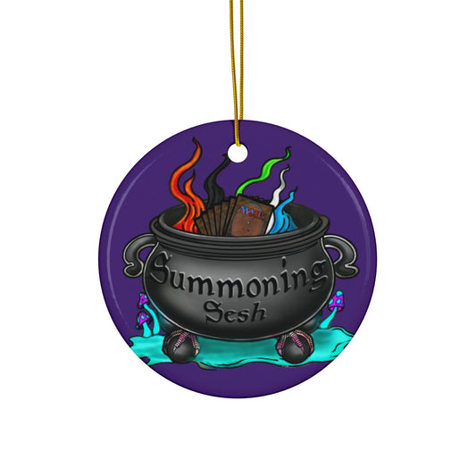 Summoning Sesh Ceramic Ornament - Unique Gift for Halloween and Witchcraft Lovers