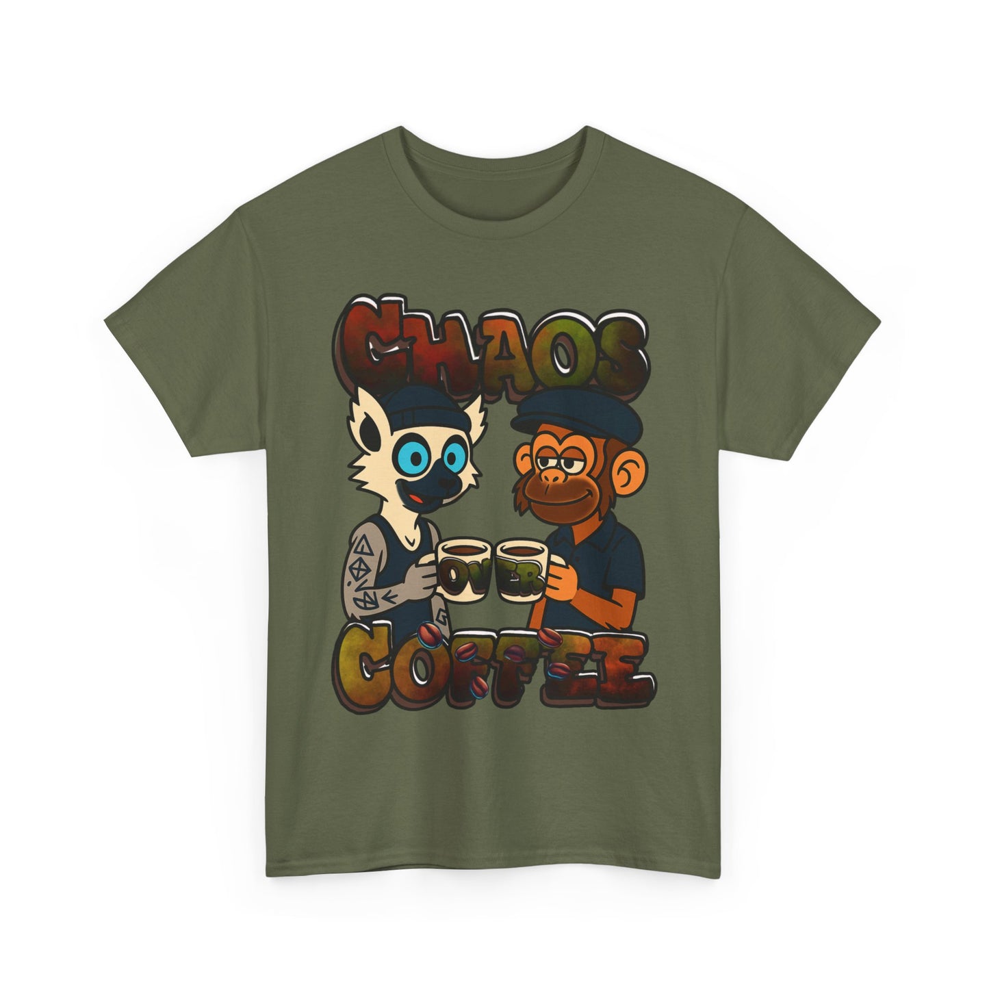 Chaos Over Coffee unisex Heavy Cotton Tee