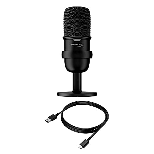 HyperX SoloCast – USB Condenser Gaming Microphone, for PC, PS4, PS5 and Mac, Tap-to-Mute Sensor, Cardioid Polar Pattern, great for Streaming, Podcasts, Twitch, YouTube, Discord,Black