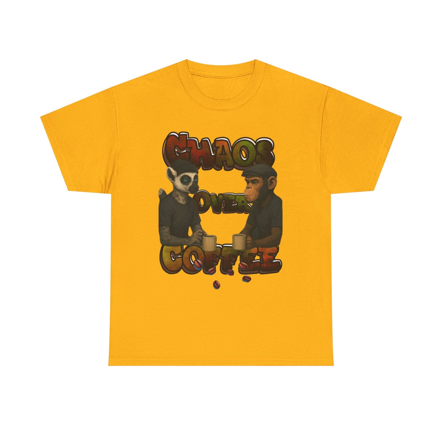 Chaos Over Coffee Heavy Cotton Tee