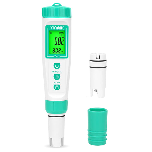 YINMIK Digital pH Meter with Extra Replaceable Probe, Pocket pH Tester for Hydroponics, Accurate Water Tester for Swimming Pool Hot Tub Aquariums Home Wine Brewing