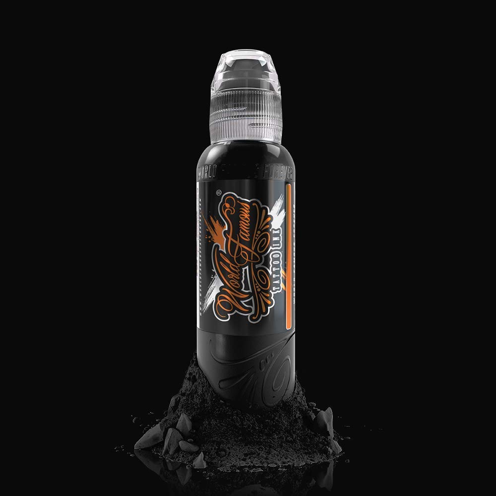 World Famous Tattoo Ink - Outlining Black Tattoo Ink - Professional Tattoo Ink & Tattoo Supplies - Skin-Safe Permanent Tattooing in Bold Shades - Vegan & Non-Toxic (8 oz)