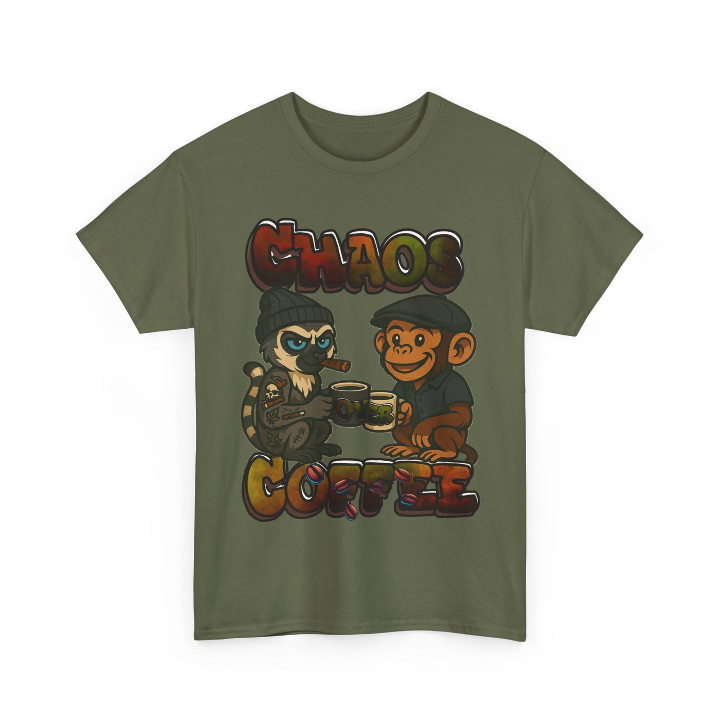 Chaos Over Coffee Smoked In Emotes Heavy Cotton Tee