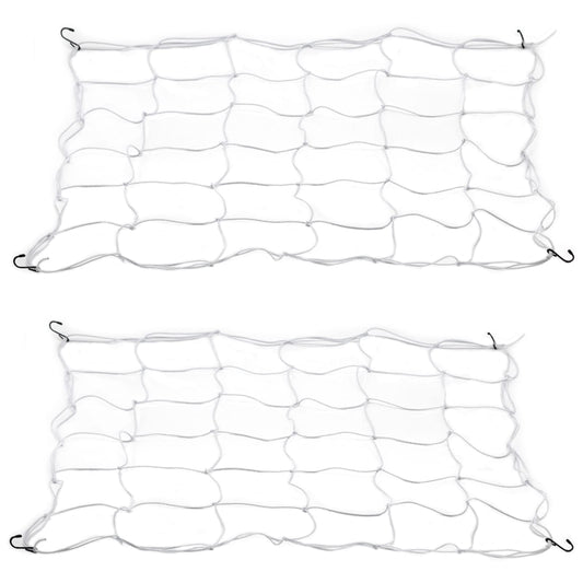 HOMEANING 2 Pack Grow Tent Net Trellis Netting 4x4Ft Elastic Trellis Netting Includes 8 Iron Hooks Flexible Net Trellis for Grow Tents a Total of 36 Holes (White)