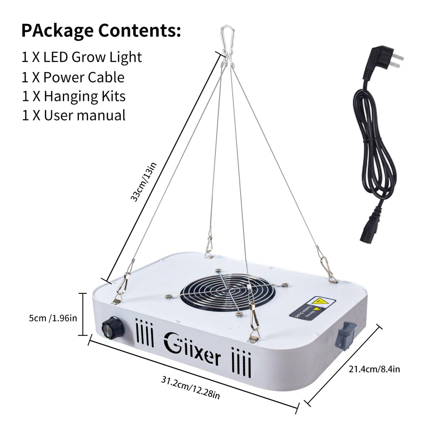 Giixer 1000W LED Grow Light,Dimmable Full Spectrum LED Grow Light Hydroponic Indoor Plants