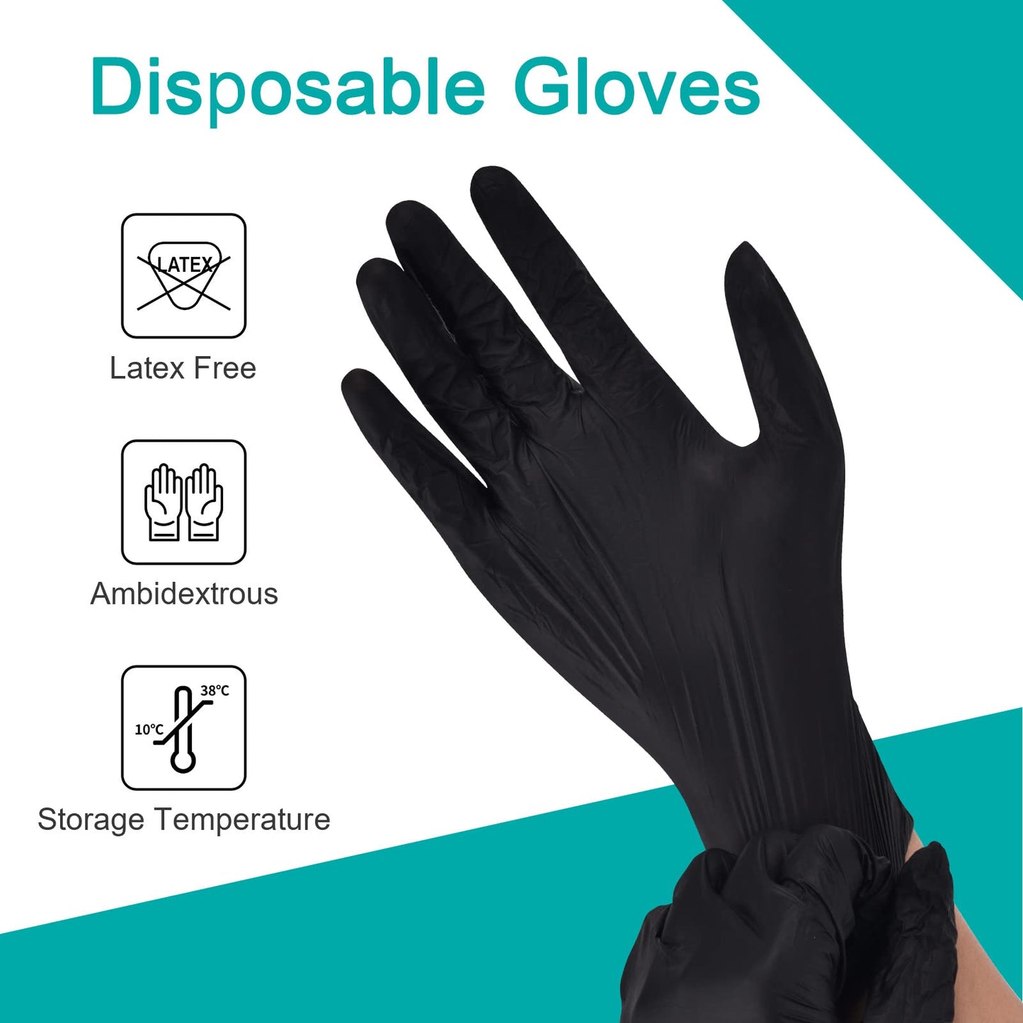 Schneider Large Black Vinyl Exam Gloves, Disposable, Latex-Free, 4mil, Plastic Gloves for Medical, Cooking, Cleaning, and Food Prep, 1000-ct Case