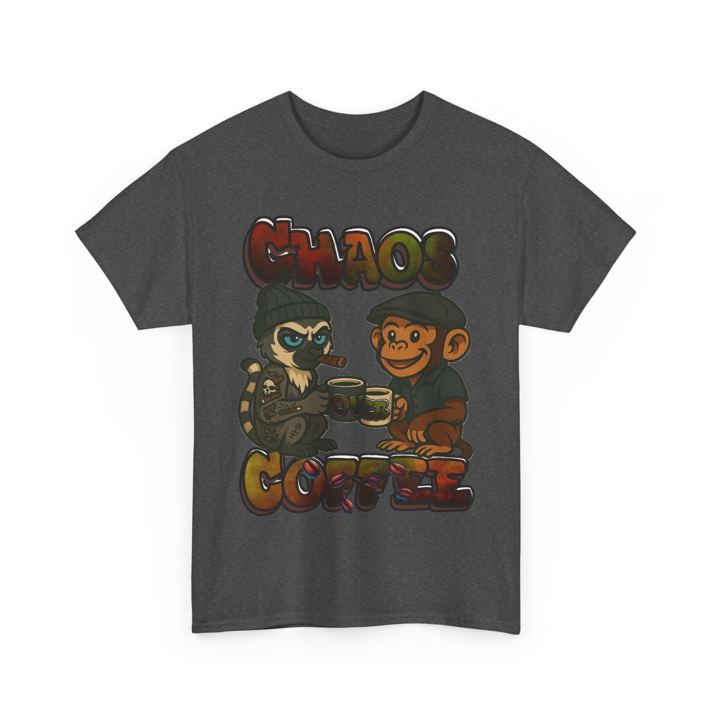 Chaos Over Coffee Smoked In Emotes Heavy Cotton Tee