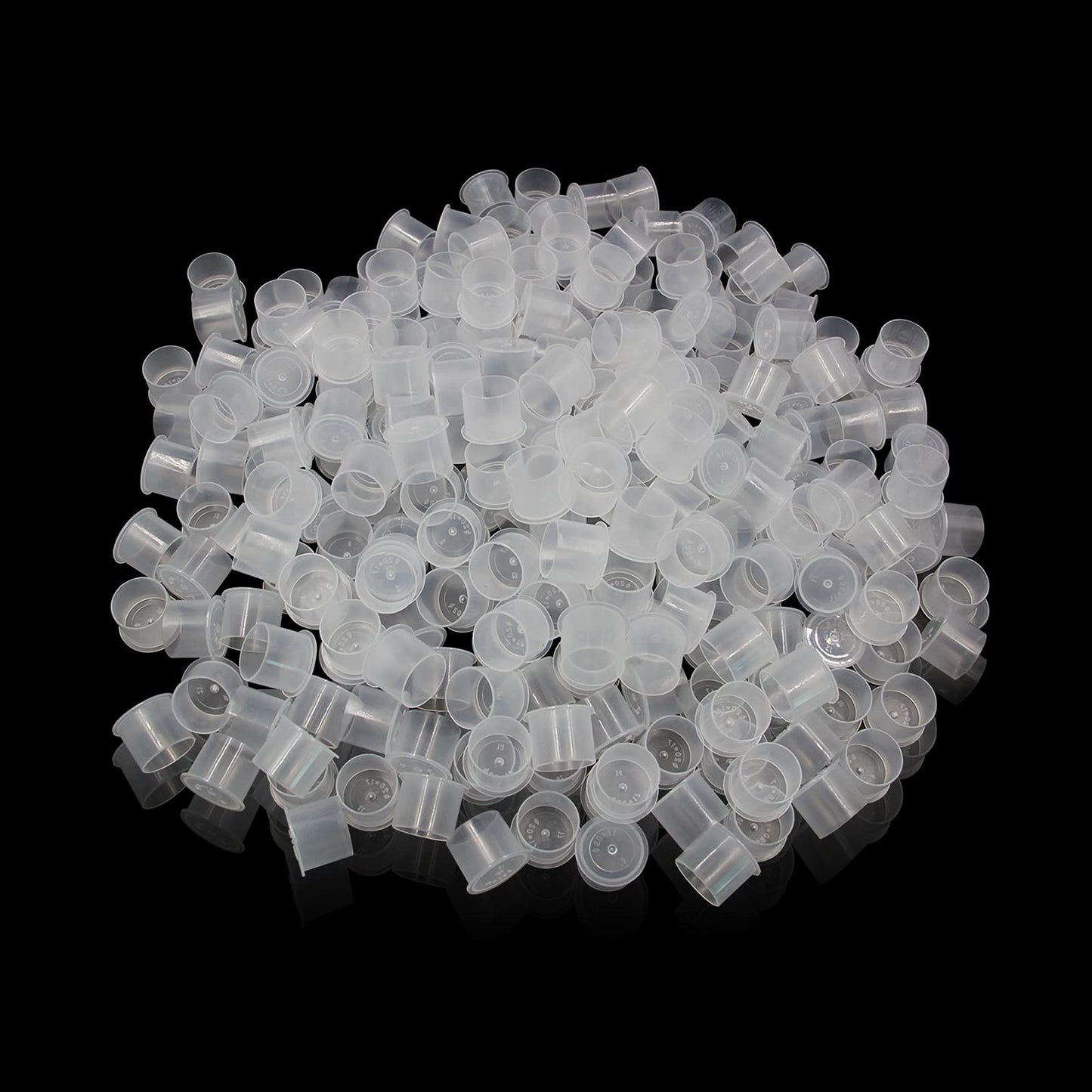 Tattoo Ink Caps - Narkysus 1000Pcs Small Ink Caps Disposable Tattoo Ink Cups with Base #11mm Clear Plastic Pigment Tattoo Caps Container Ink Cups for Tattoo Ink Tattoo Supplies