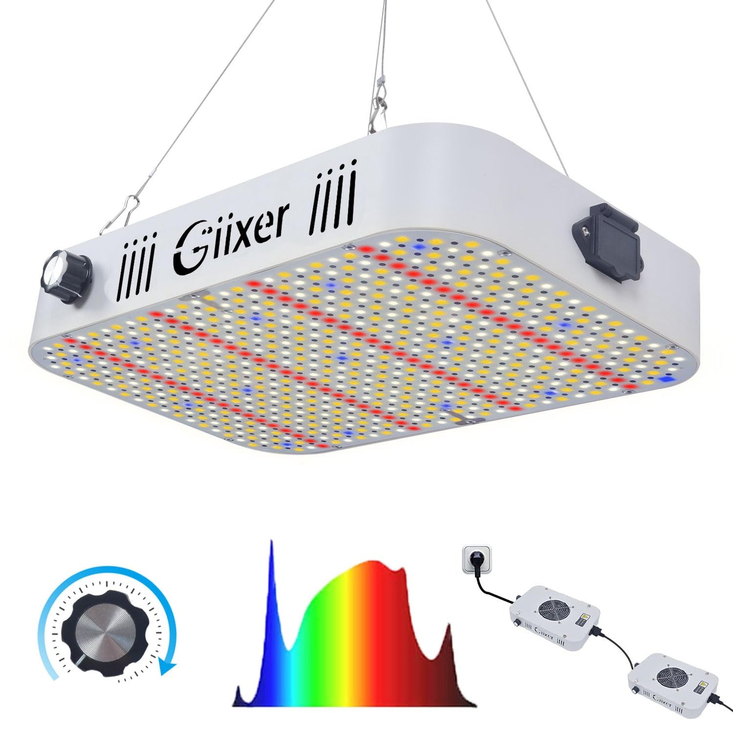 Giixer 1000W LED Grow Light,Dimmable Full Spectrum LED Grow Light Hydroponic Indoor Plants