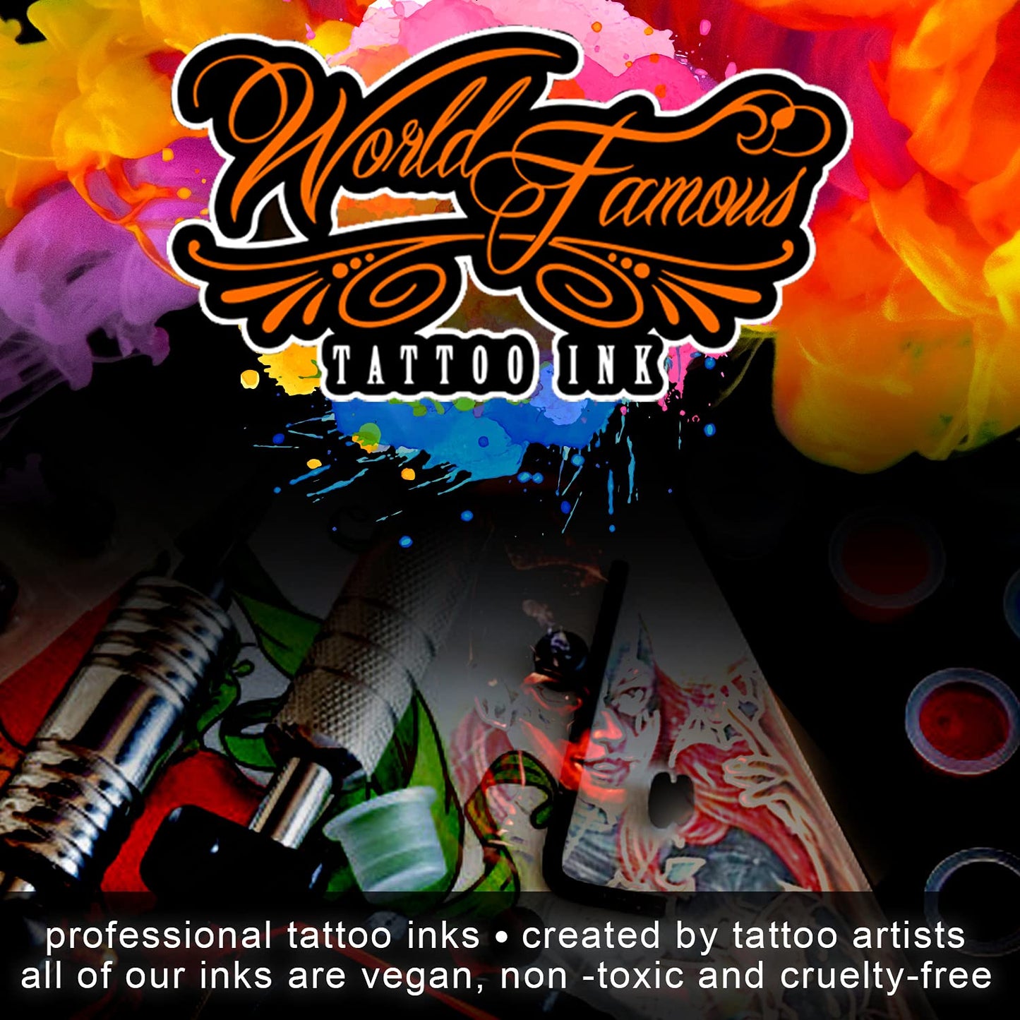 World Famous Tattoo Ink - Poch Monochromatic Tattoo Kit of 6 Tattoo Ink - Professional Tattoo Ink in Grey & Black Shades - Skin-Safe Permanent Tattooing - Vegan & Non-Toxic (1 oz Each)